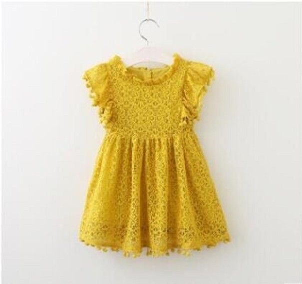 Dívčí šaty N137 žlutá 6