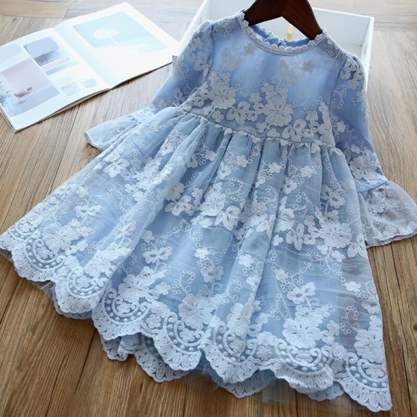 Dívčí šaty N189 modrá 4
