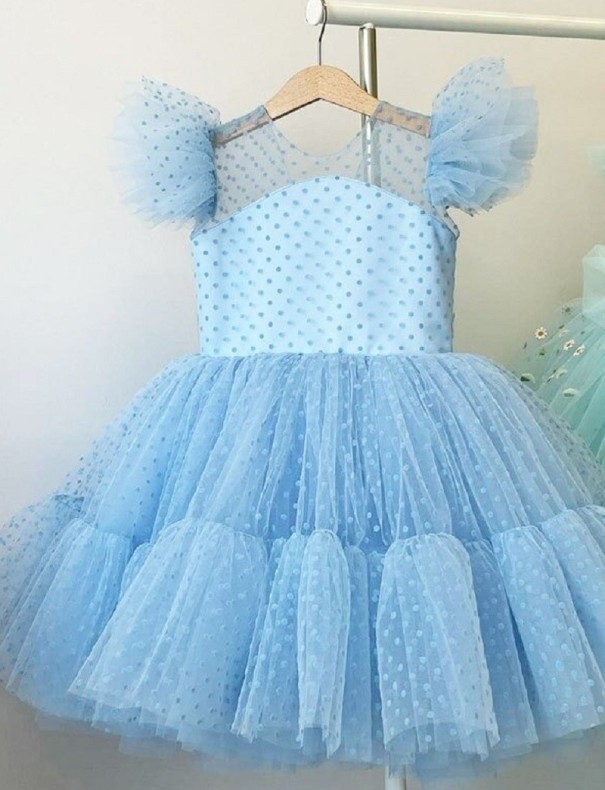 Dívčí šaty N236 světle modrá 10