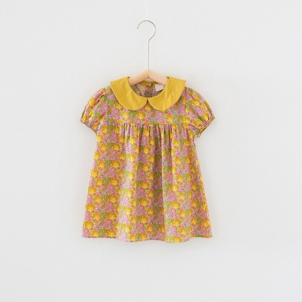 Dívčí šaty N504 tmavě žlutá 5