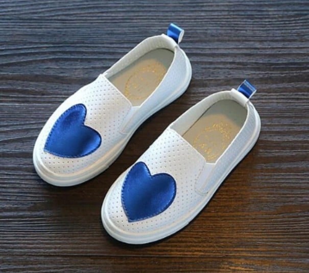 Dívčí slip-on tenisky se srdíčkem modrá 26