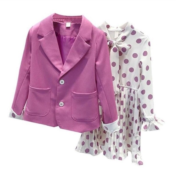 Dívčí společenské šaty a sako růžová 4 B