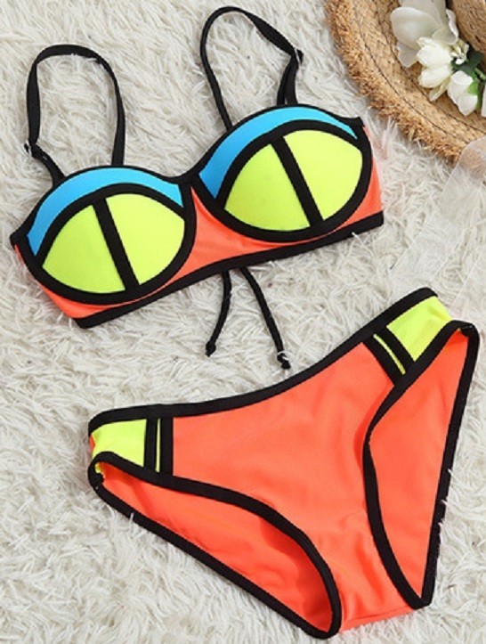 Dívčí stylové bikiny J888 červená 12