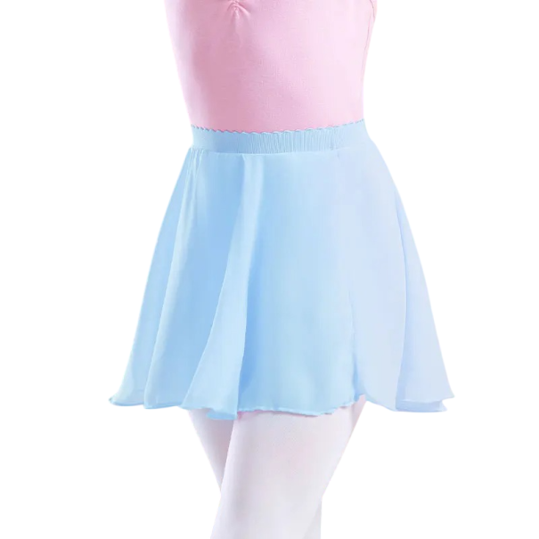 Dívčí taneční sukně s lehkým průsvitným střihem polyester oblečení pro balet gymnastiku a taneční vystoupení světle modrá 12-14 let