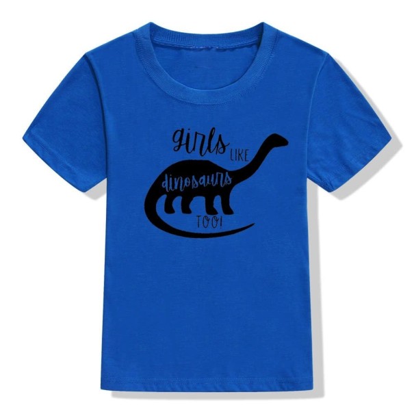 Dívčí tričko s dinosaurem modrá 3