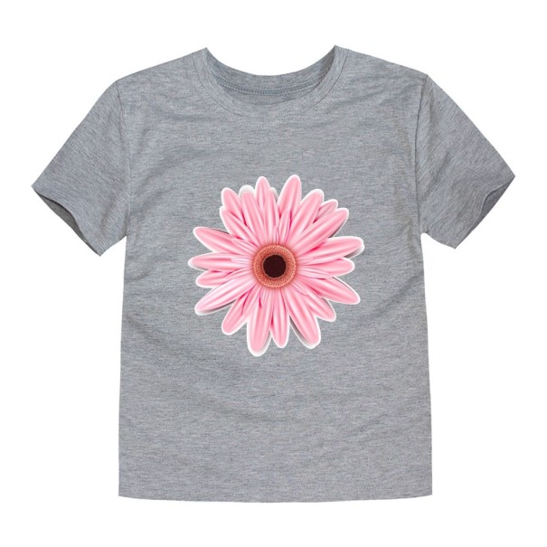 Dívčí tričko s potiskem květiny J3489 šedá 12