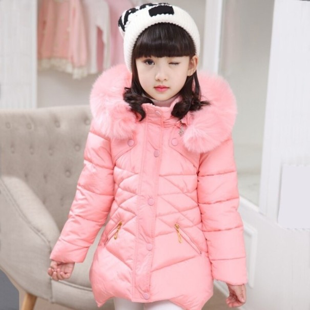 Dívčí zimní bunda L1874 růžová 4