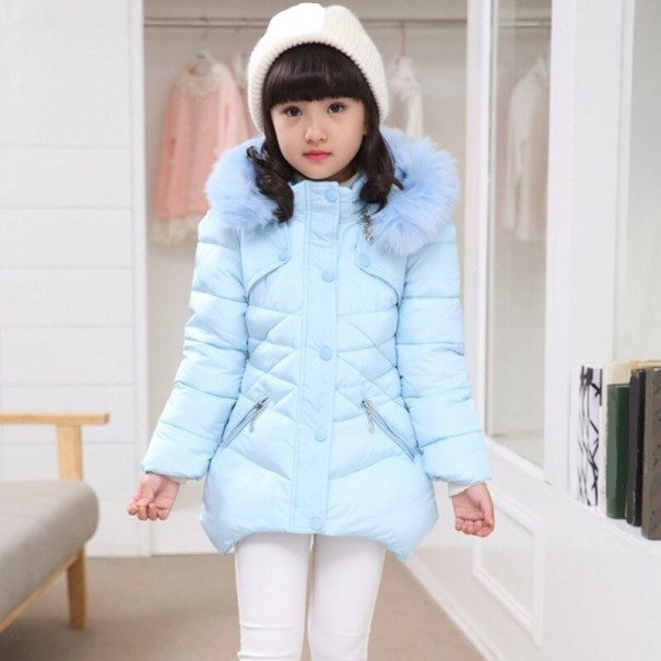 Dívčí zimní bunda L1874 světle modrá 4