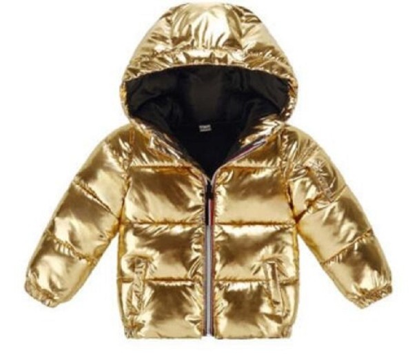 Dívčí zimní bunda L1915 zlatá 4