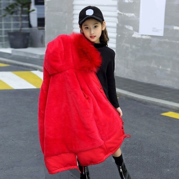 Dívčí zimní bunda L1962 červená 11
