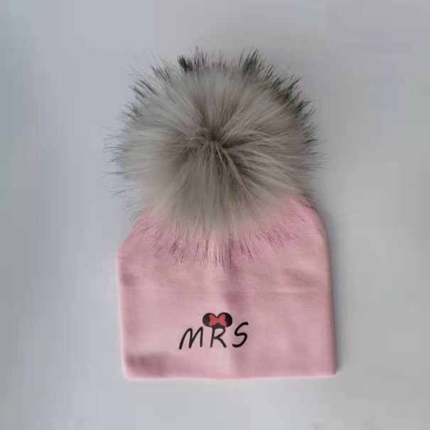 Dívčí zimní čepice MRS světle růžová 0-3 měsíce