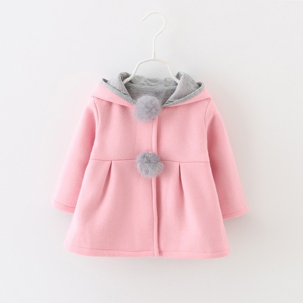 Dívčí zimní kabát J1906 růžová 9-12 měsíců