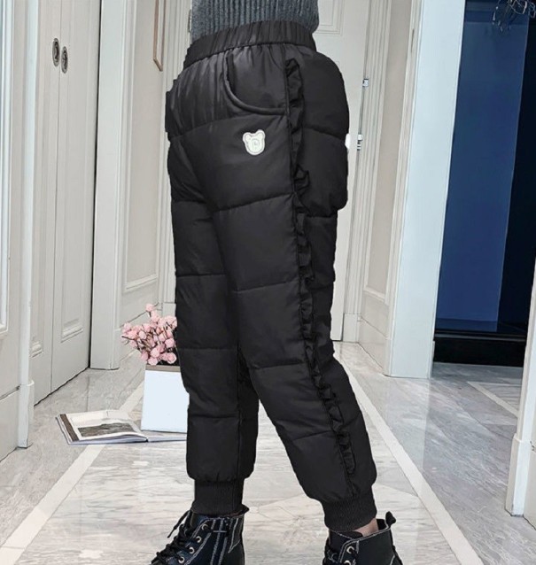 Dívčí zimní kalhoty T2457 černá 6