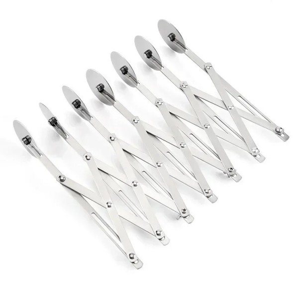 Divisore di pasta professionale in metallo 24,5 × 8 cm con 7 ruote Tagliapasta regolabile per panettieri Strumento robusto in metallo per tagli 1