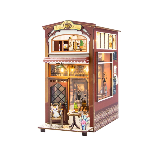 DIY 3D casetta per bambole 13 x 21,5 x 24,5 cm Costruzione in legno con luce LED e mobili Modello in miniatura Fai da te Regalo decorativo 1