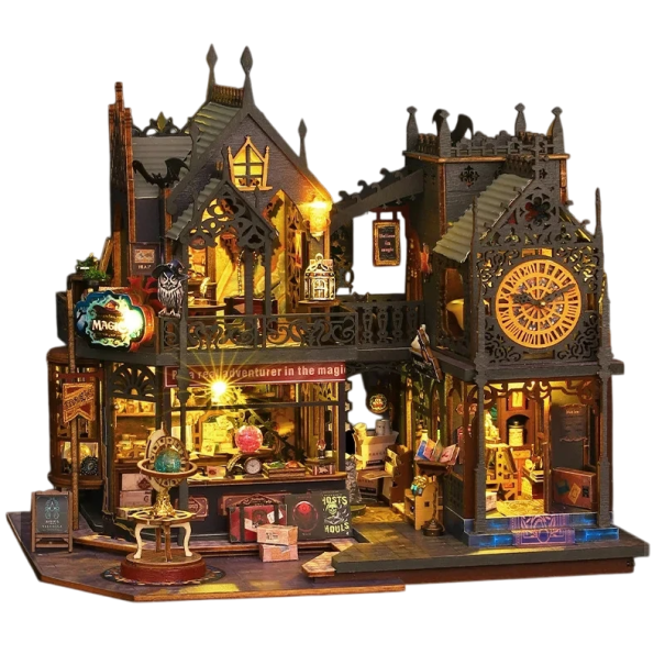 DIY Large Dollhouse Wooden Construction Kit with Miniature Furniture Hand Assembly Toy for Children Decoration Lighting AA 1