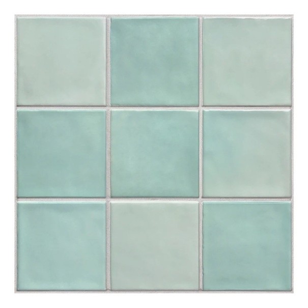 Dlaždicové dekorativní samolepky na zeď 30 x 30 cm PVC 3D efekt 10 ks obkladové nálepky do kuchyně koupelny renovace tyrkysová