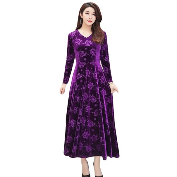 Dlhé elegantné šaty fialová XXL