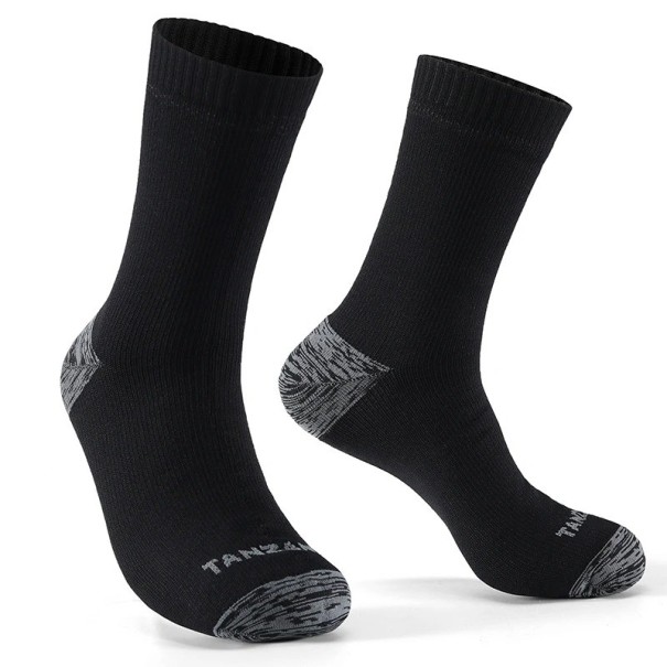 Dlhé zimné ponožky pre mužov Vodeodolné lyžiarske ponožky Pánske teplé ponožky na lyže čierna 36-38