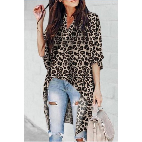 Dlouhá halenka s leopardím vzorem XL 2