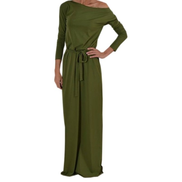 Dlouhé maxi šaty Courtney armádní zelená L