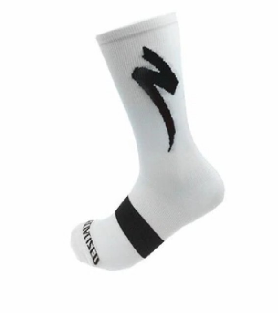 Dlouhé ponožky s potiskem bílá