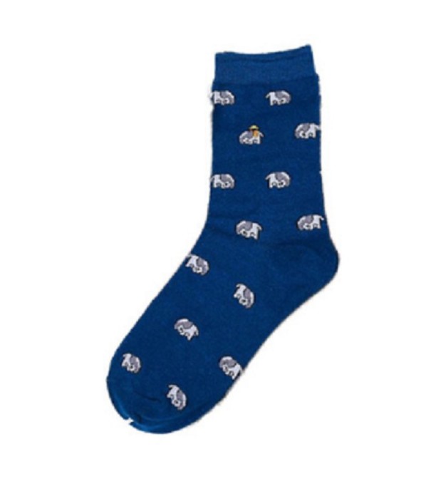 Dlouhé ponožky s potiskem slonů modrá