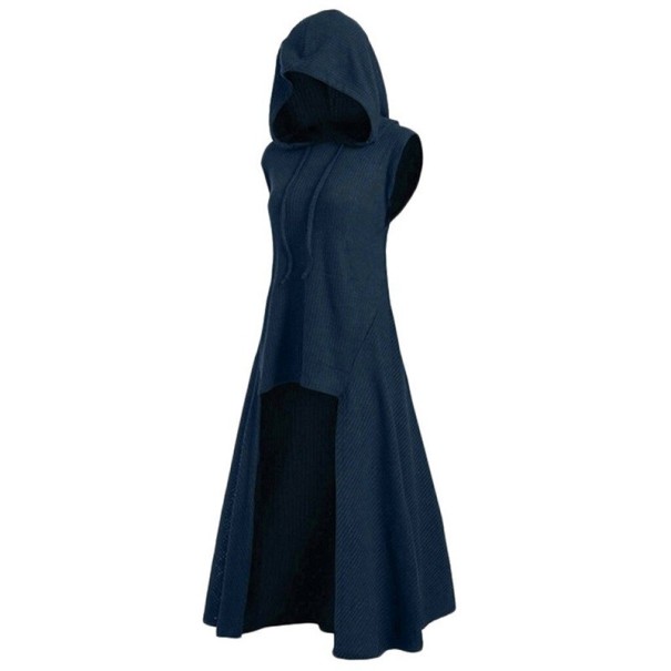 Długa bluza damska bez rękawów P1568 ciemnoniebieski L