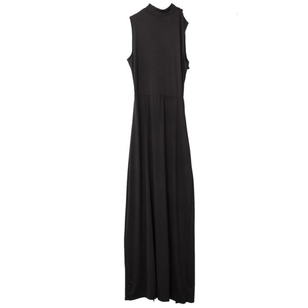 Długa czarna sukienka z rozcięciami M