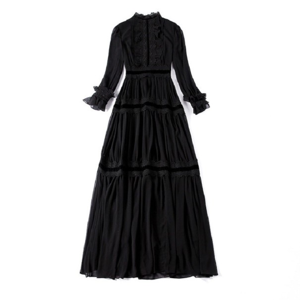 Długa sukienka damska czarna XL