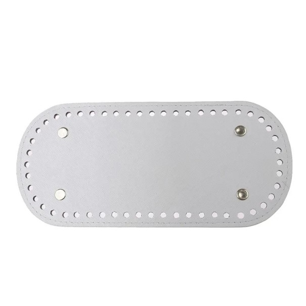 Dno a horgolt táskához lyukakkal 22×10 cm PU bőr táska aljának megerősítése horgolt vagy kötött táska készítéséhez bézs