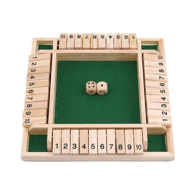 Dobbelspel voor 4 spelers Bordspel met getallen 1-10 Educatief spel voor kinderen Rekenbordspel Teltraining Logisch familieplezier groen