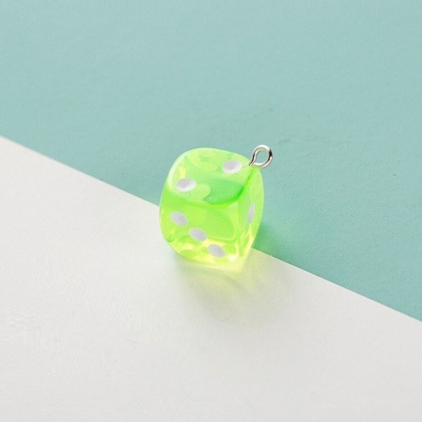 Dobbelsteenvormige hanger 10 stuks neon groen