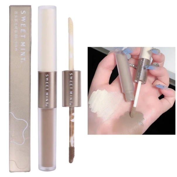Dobbelt flydende ansigtskonturstift Mat dobbeltendet konturstift med illuminator Flydende ansigtsmarkør 2