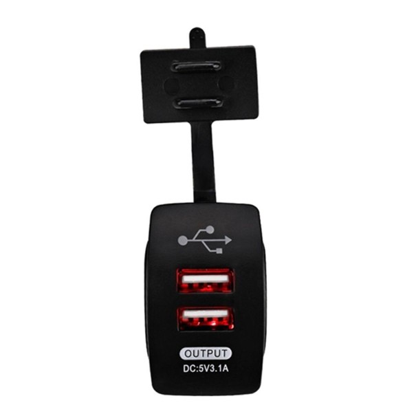 Dobbelt USB-biloplader K770 rød