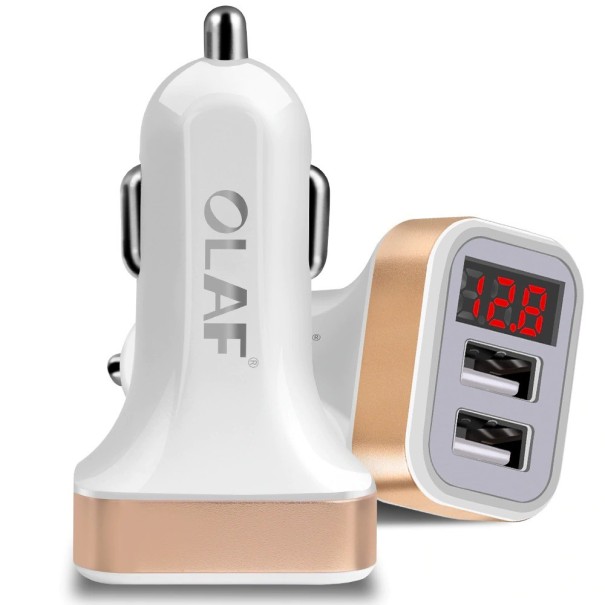 Dobbelt USB-biloplader med display K734 1
