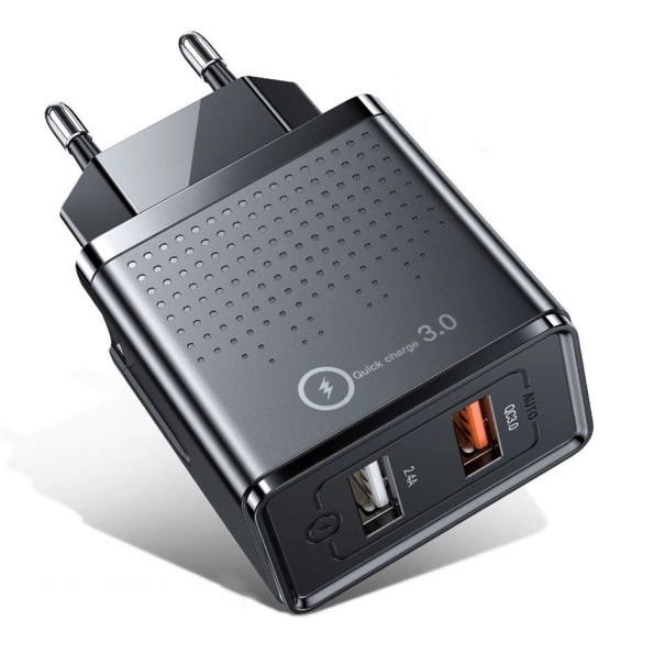 Dobbelt USB hurtigopladningsstrømadapter K696 1