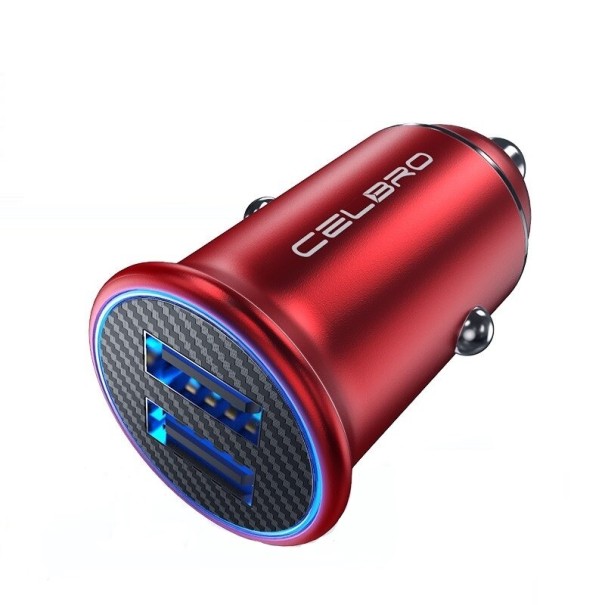 Dobbelt USB K808 biloplader rød