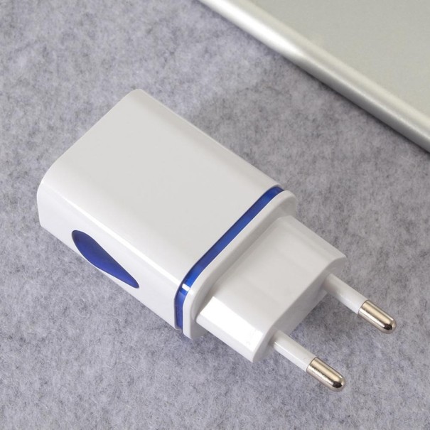 Dobbelt USB-strømadapter K703 blå