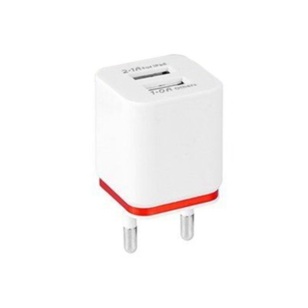 Dobbelt USB-strømadapter K756 rød