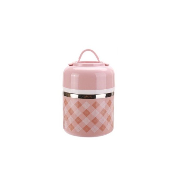 Dobbeltdækket madkasse C136 rosa 1