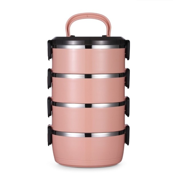 Dobbeltdækket madkasse C148 rosa L