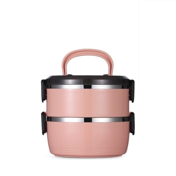 Dobbeltdækket madkasse C148 rosa S