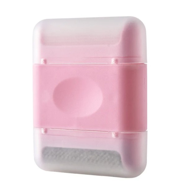 Dobbelthovedet mini fnug- og hårfjerner 8x6,5x2 cm Bærbar tøjrulle Dobbeltsidet tekstil Nem at rengøre rosa