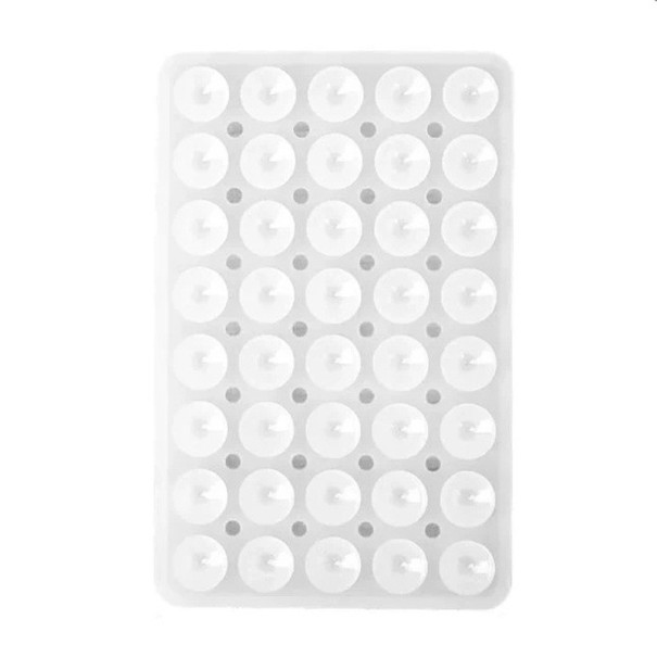 Dobbeltsidet silikone sugekop 10,1 x 6,5 cm mobiltelefonholder gummi sugekop til spejlglas plast badeværelse køkken husholdning 1
