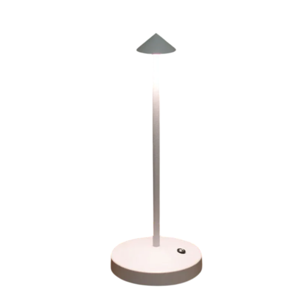 Dobíjecí stolní LED lampa s dotykovým ovládáním 30 cm USB-C 3 teploty světla 3000–6500K Stmívání Protiskluzová základna 2000mAh bílá