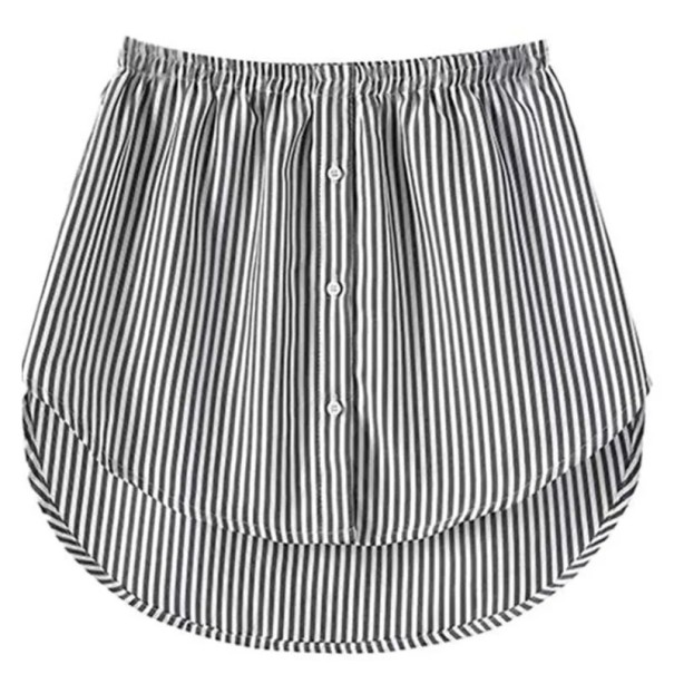 Dobladillo falso de una camisa con elástico Parte inferior debajo de un suéter Accesorio decorativo para capas Aspecto alargado y elegante negro y blanco M