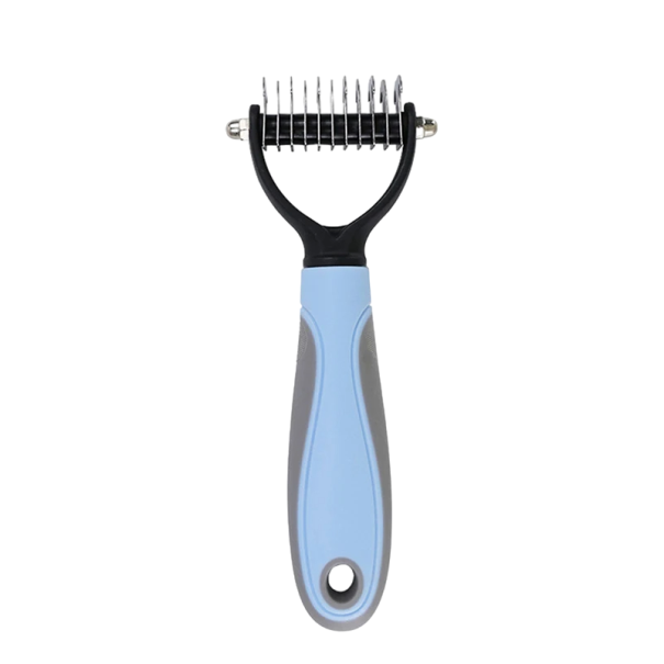 Dog and Cat Grooming Comb Double-Sided Dematting Comb 17 x 7 cm light blue