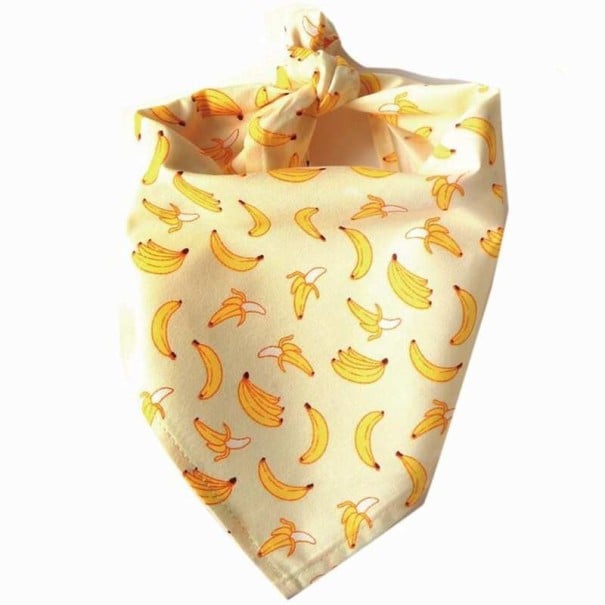 Dog Scarf with Cheerful Fruit Print Cotton Triangle Scarf for the Neck Dimensions 65 x 45 x 45 cm For Tying Stylish Accessory for Dogs 3