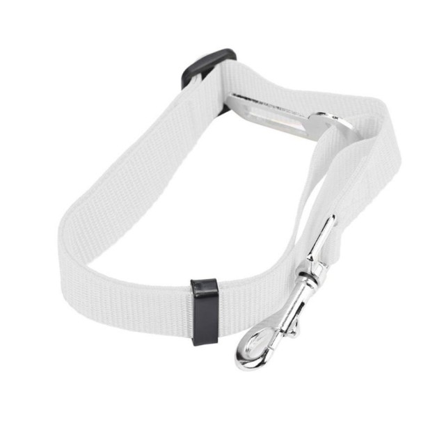 Dog Seat Belt for Car white